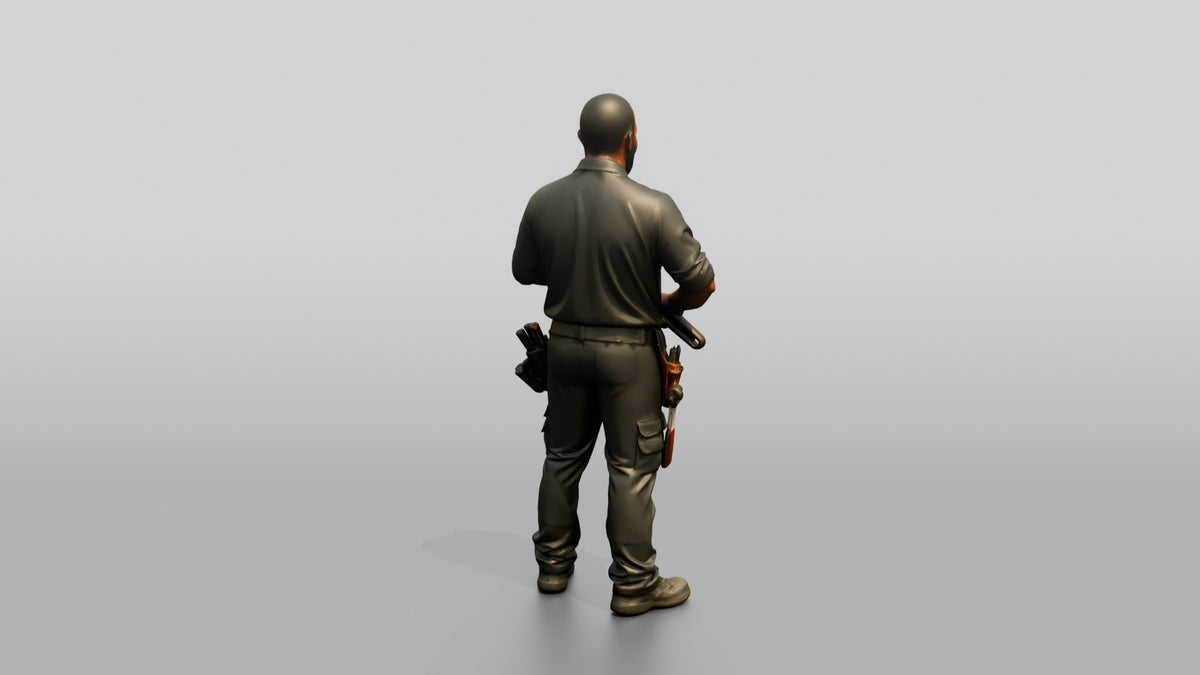 Construction Worker Man 93 - 3D character model, view 3
