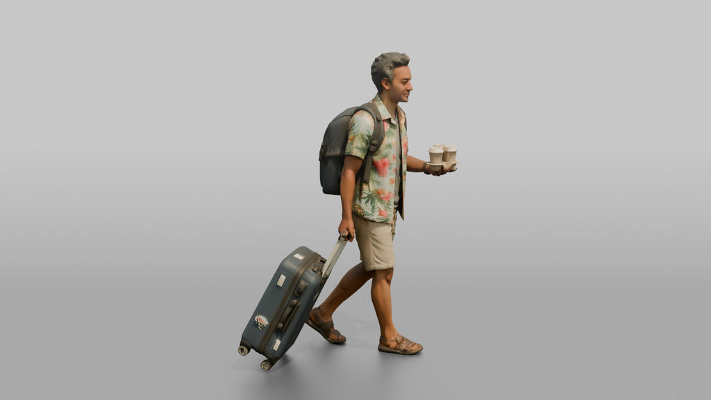 Traveler Carrying Coffee To The Gate
