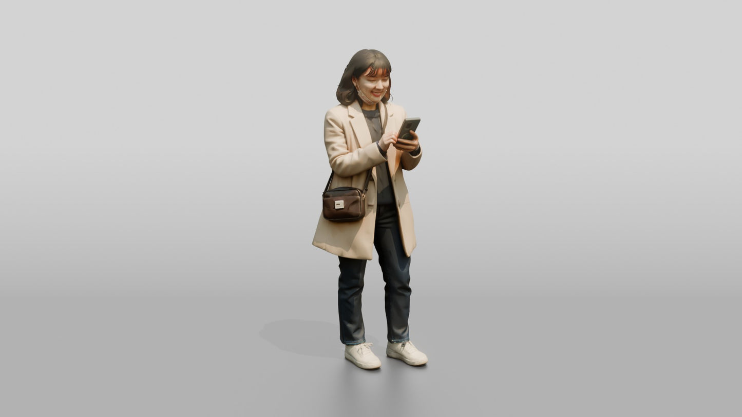 Woman Consulting Shopping Street Map