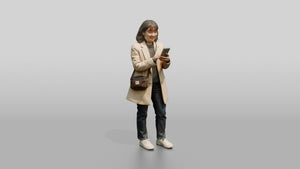 Woman Consulting Shopping Street Map - 3D character model, view 1