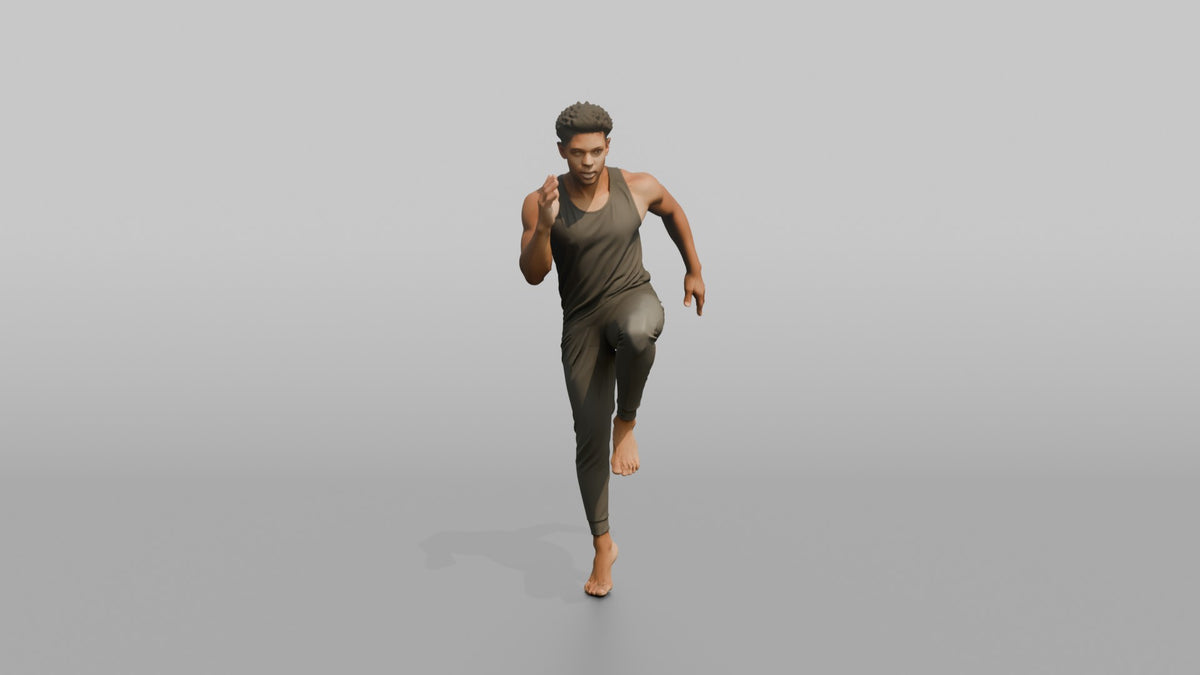 Fitness Influencer Man Doing A High Knee In Place - 3D character model