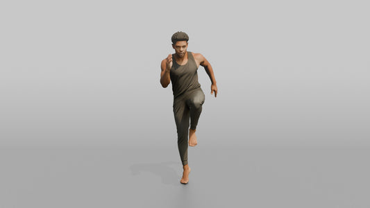 Fitness Influencer Man Doing A High Knee In Place - 3D character model