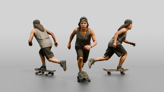 Latina Woman Skating Down the Boardwalk