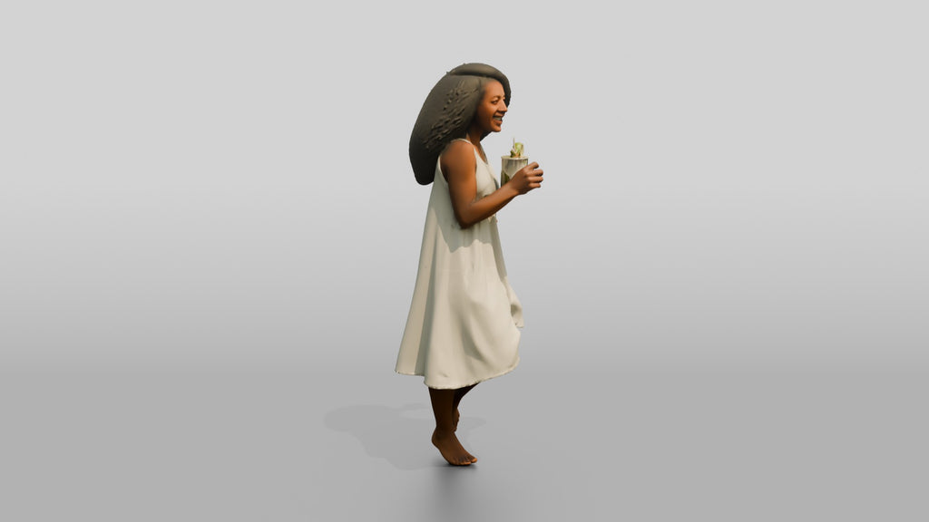 Woman Dancing in a White Dress
