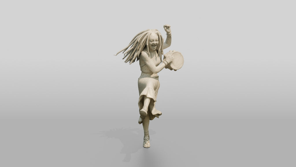 Bohemian Dancer Playing a Tambourine