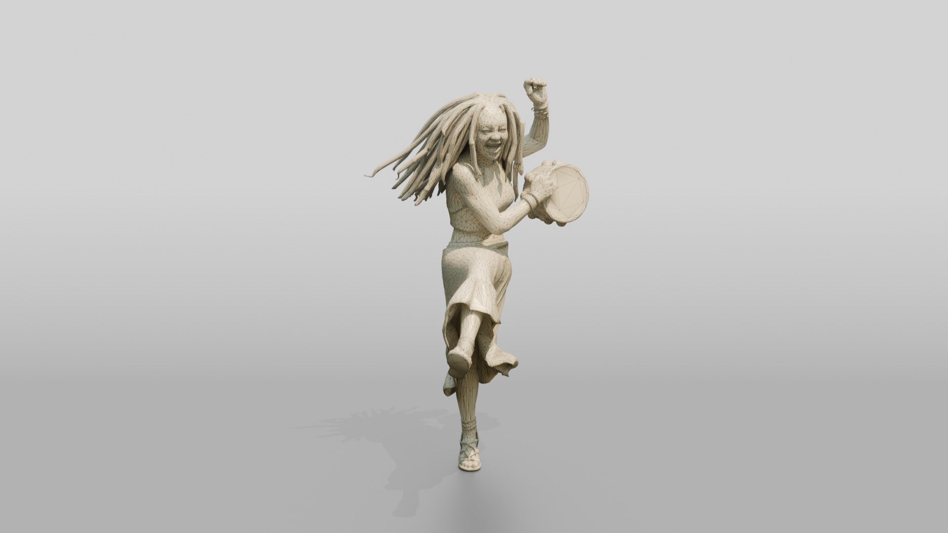 Bohemian Dancer Playing a Tambourine