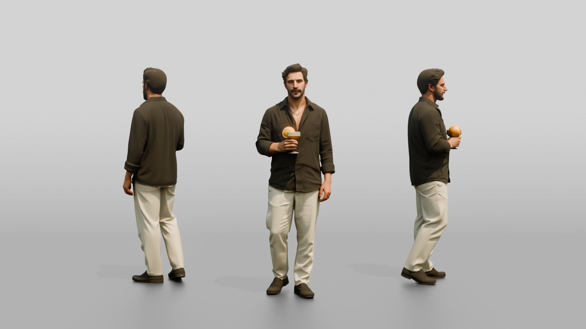 Man Relaxing with a Cocktail