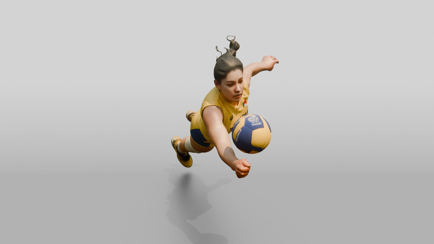 Hispanic Female Volleyball Player in Yellow Uniform