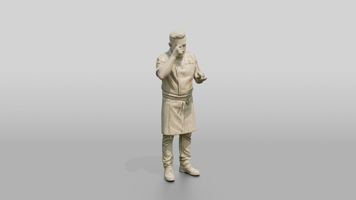 Head Chef Tasting Soup - wireframe topology preview
