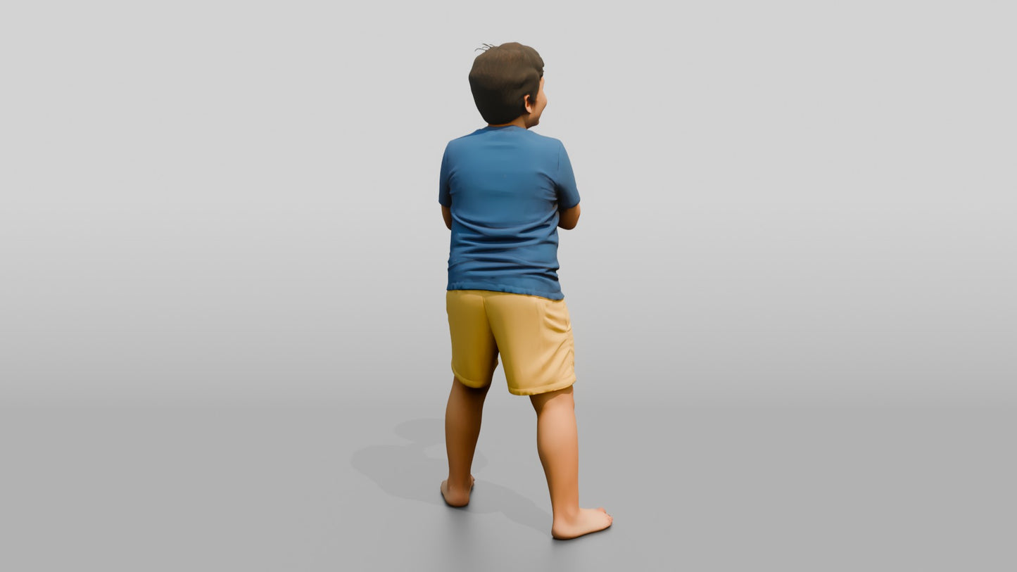 Plus-Size Cypriot Boy Holding an Inflatable Beach Ball