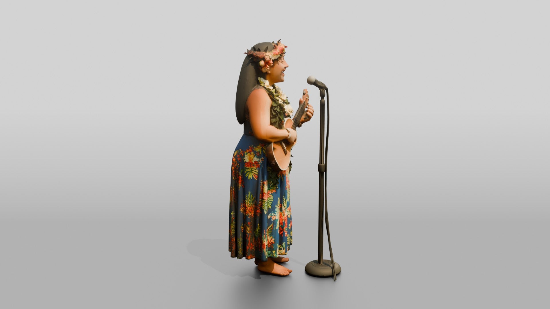 Ukulele Player Strumming and Singing