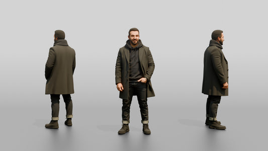 Middle Eastern Man in Long Overcoat and Boots