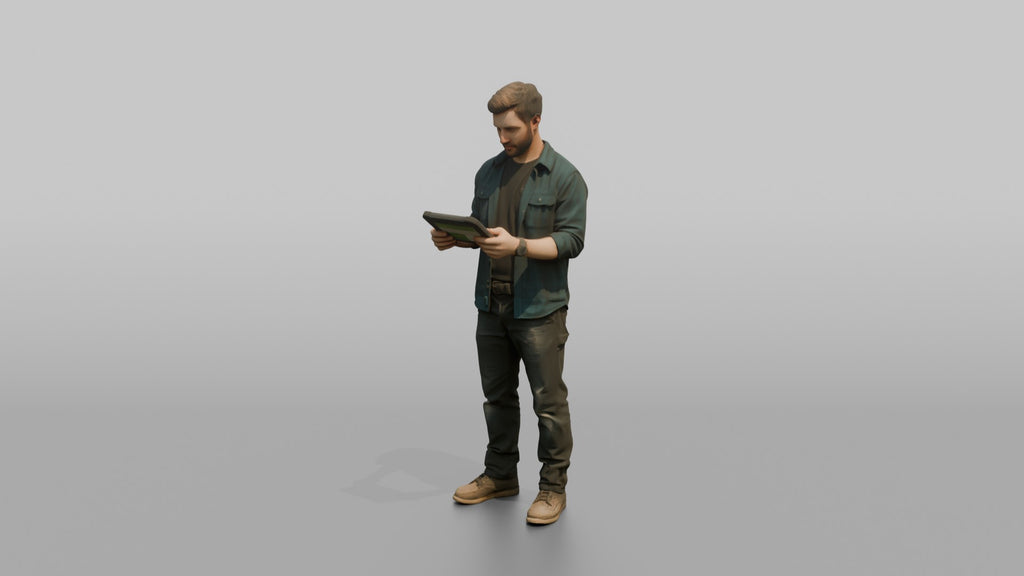 Farmer Holding Digital Tablet To Inspect Crop Health