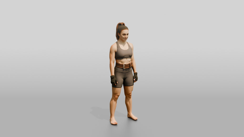 Woman Standing with Lifting Belt