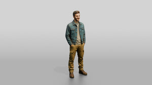 Denim Workwear Man 01 - 3D character model, view 1