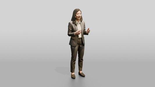 Woman Presenting at a Summit - 3D character model, view 1