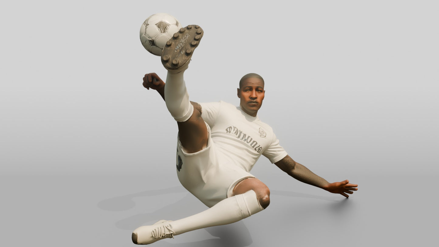 Soccer Player Dynamic Bicycle Kick