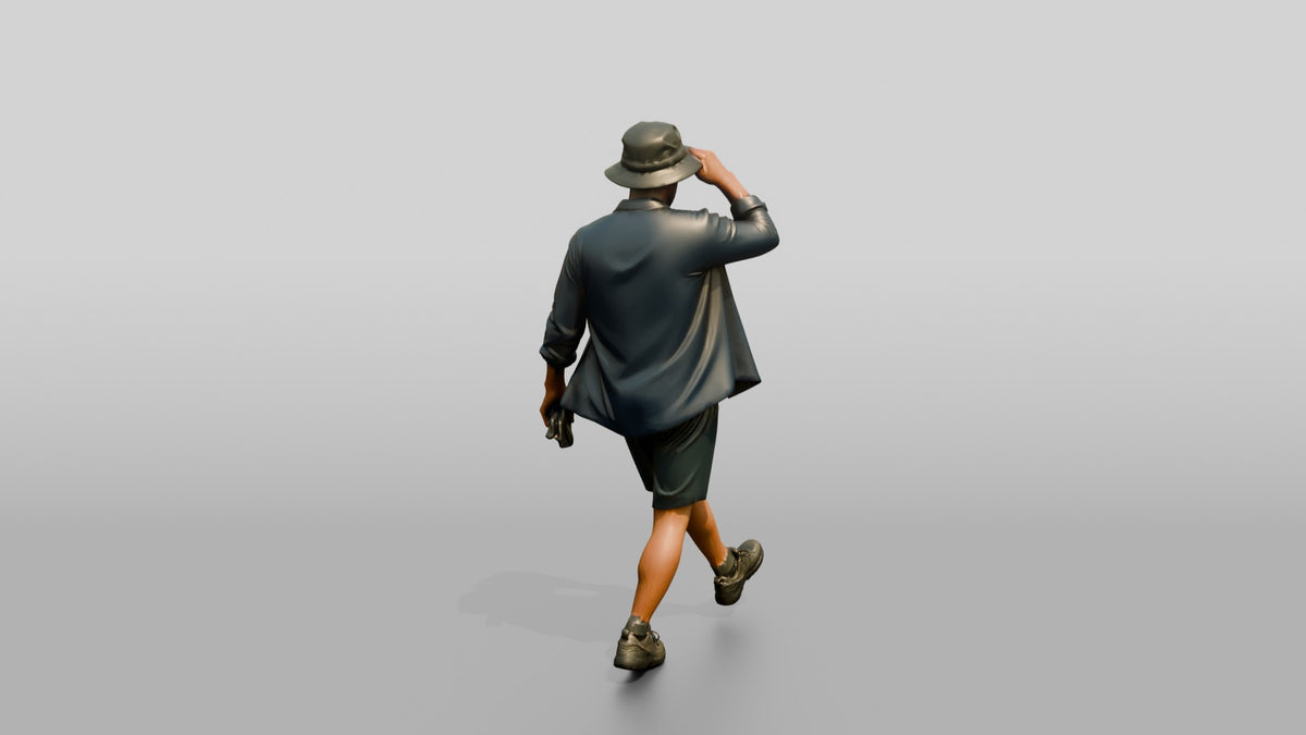 Man Wiping Water From His Brow - 3D character model, view 3