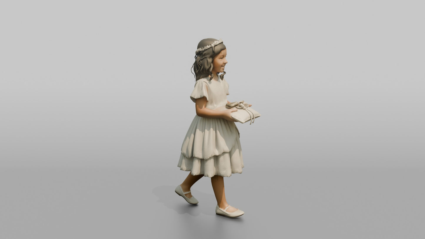 Ring Bearer Girl Carrying a Satin Pillow