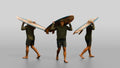 Man Lifting Surfboard Onto His Shoulder