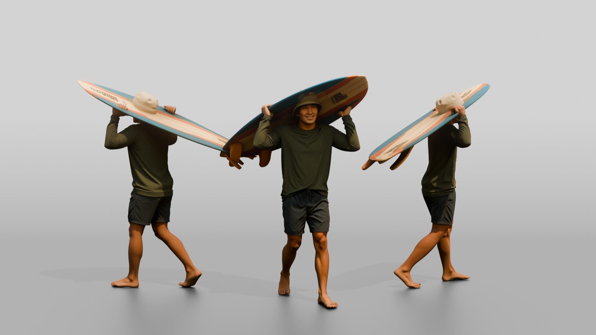 Man Lifting Surfboard Onto His Shoulder