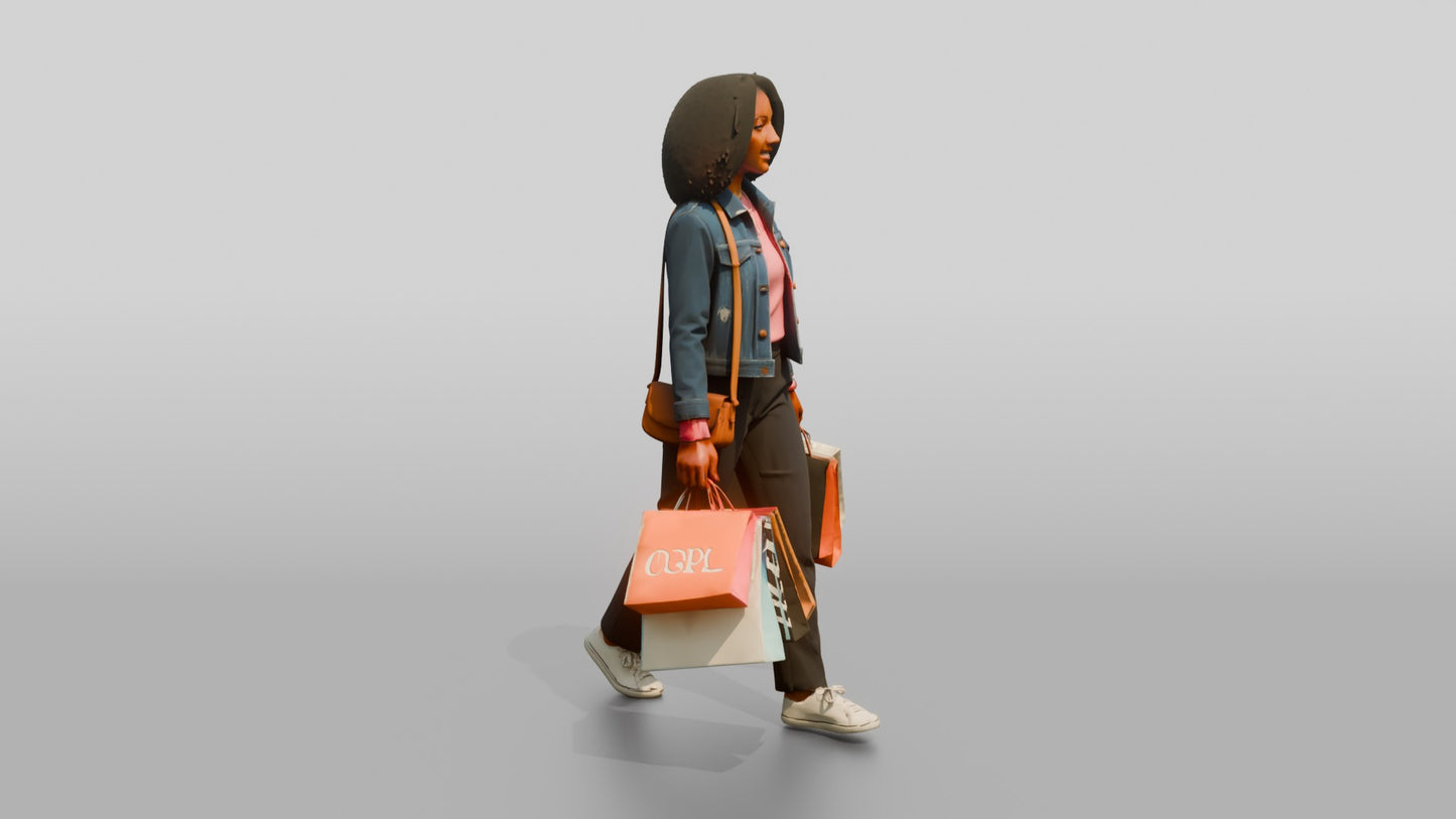Afro-Latina Woman in Cropped Denim Jacket