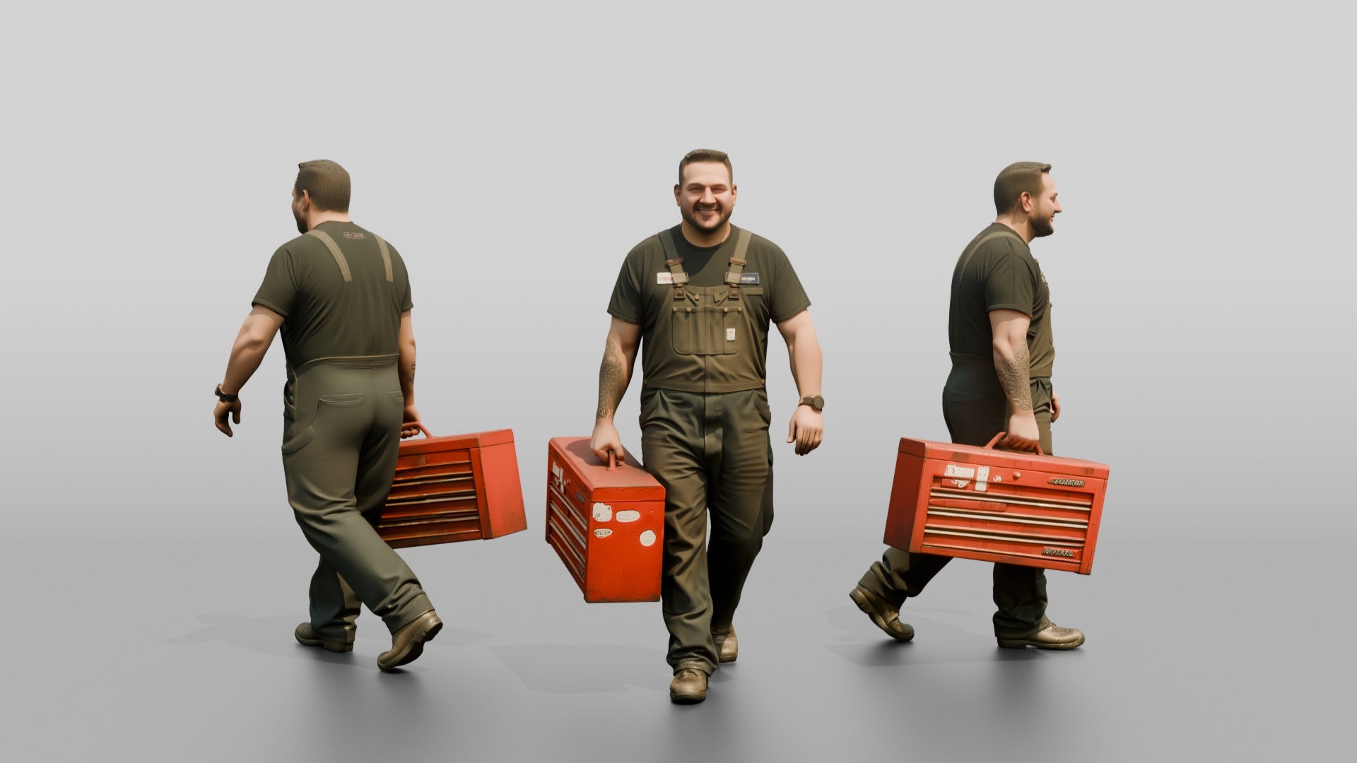 Mechanic Carrying a Toolbox