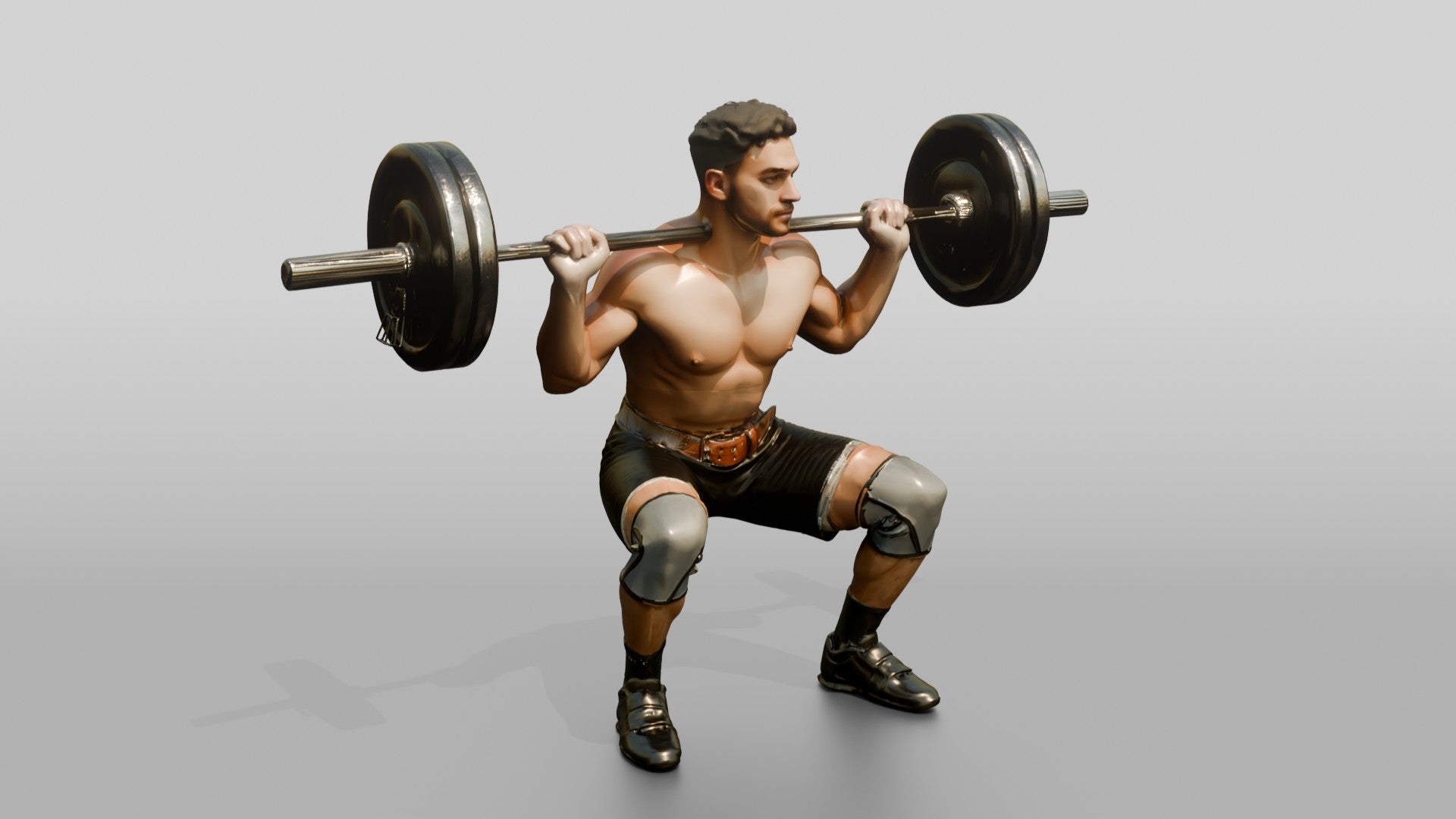 Young Man in Deep Squat