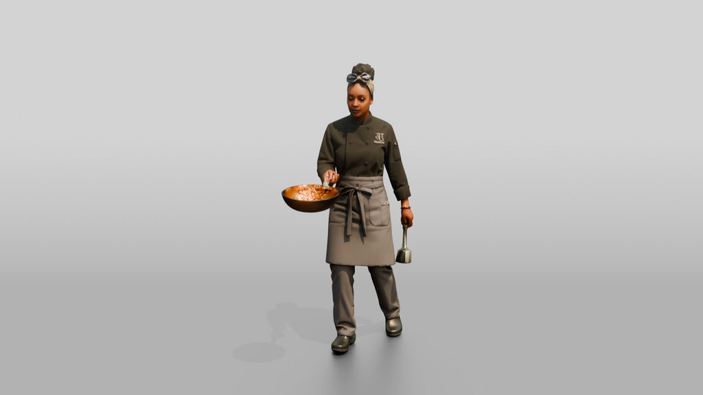Head Chef Flipping a Flaming Wok