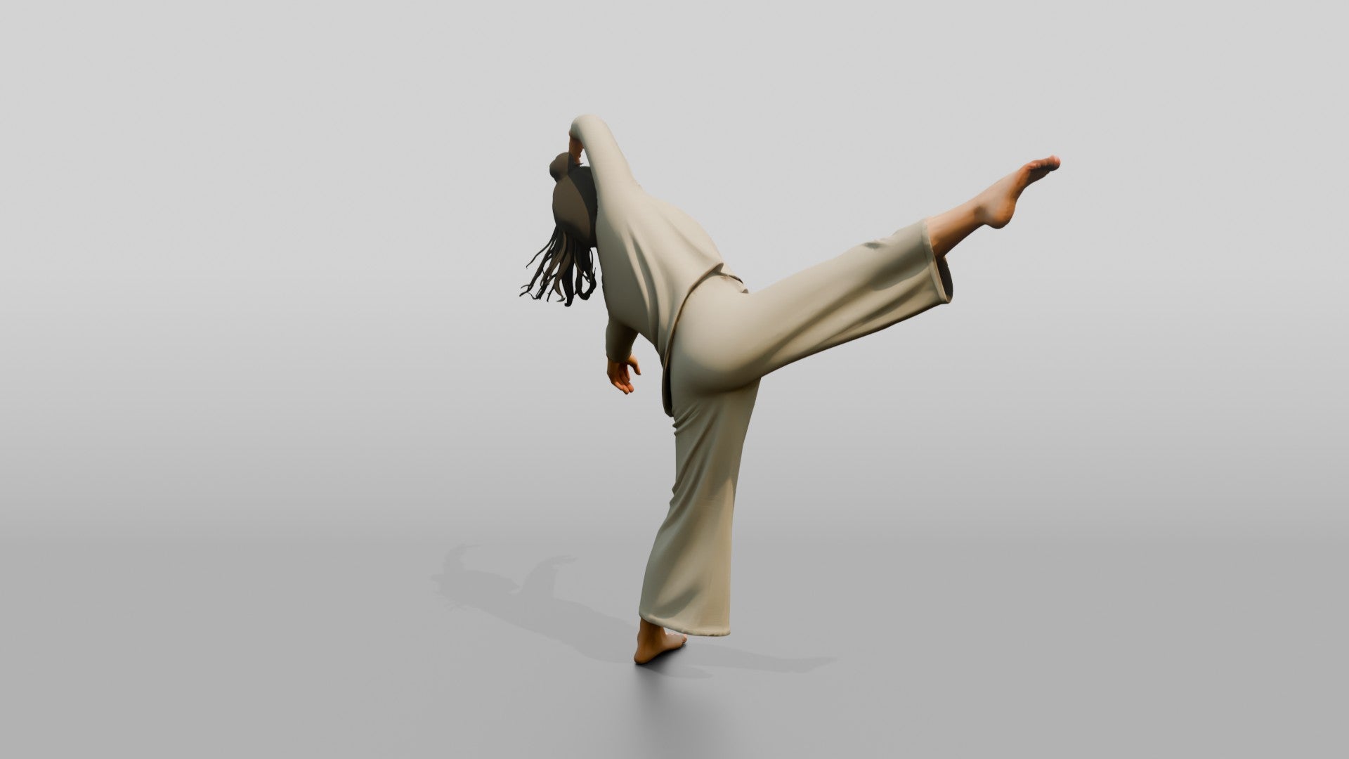 Chinese Woman Dancer in Dynamic Pose