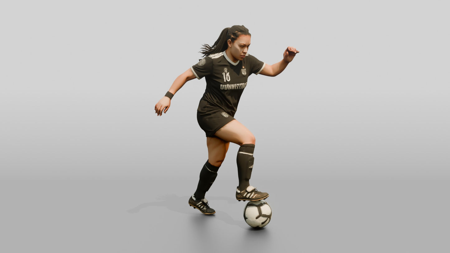 Soccer Player Stepping Over the Ball