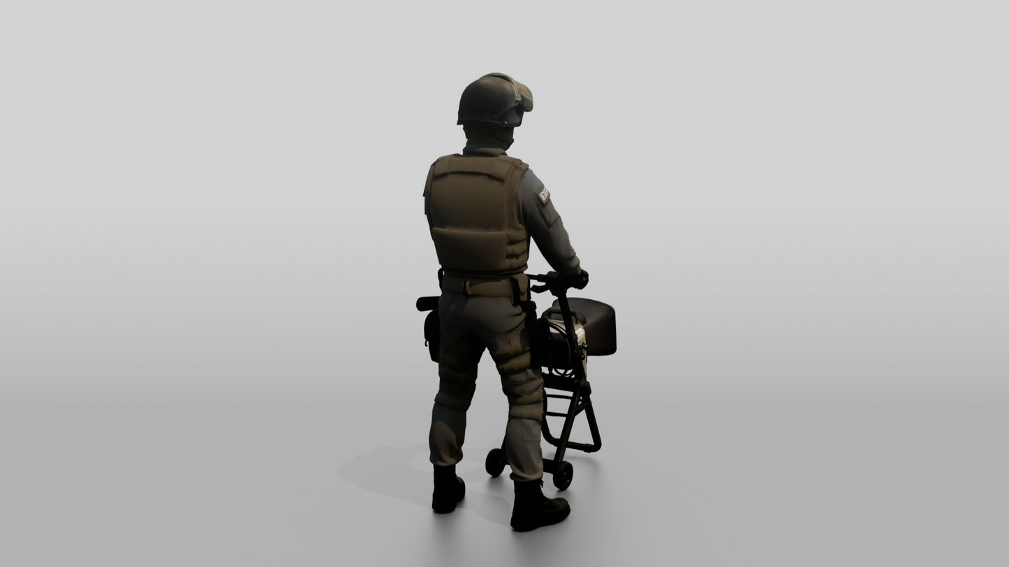 Riot Police Officer with Equipment