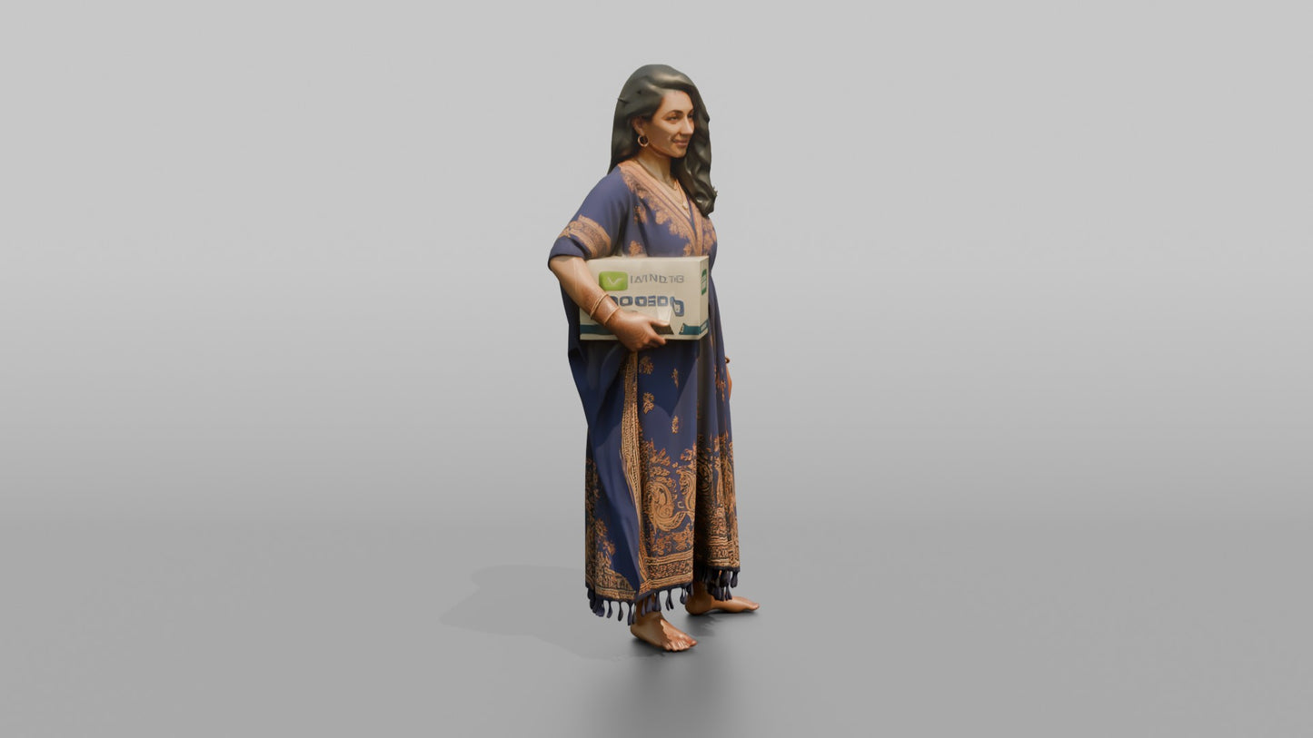 Vacationer Wearing Flowing Kaftan