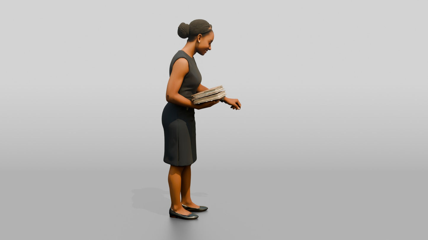 Woman Filing Documents in a Cabinet