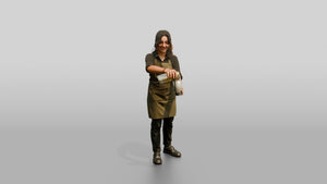 Server Pouring Water from a Carafe - 3D character model, view 1