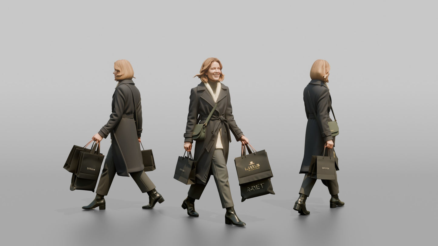 Scandinavian Woman Walking in a Tailored Wool Coat