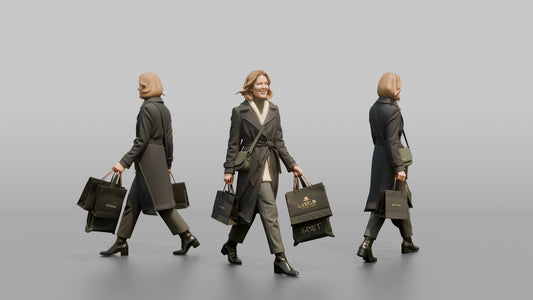Scandinavian Woman Walking in a Tailored Wool Coat