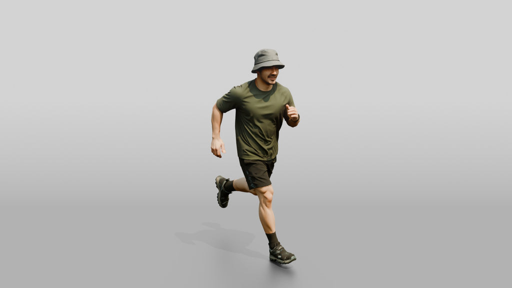 Man Swinging Arms in Beach Jog