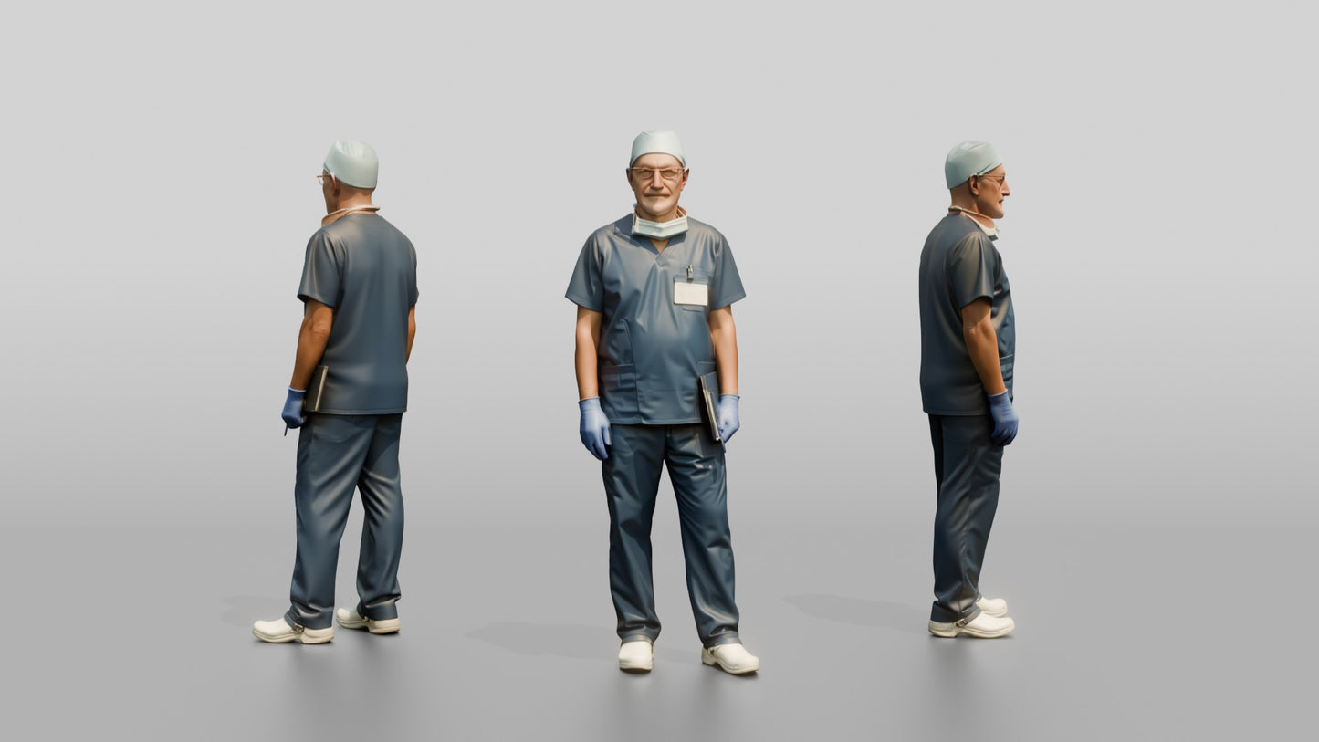 Older White Man Doctor Standing