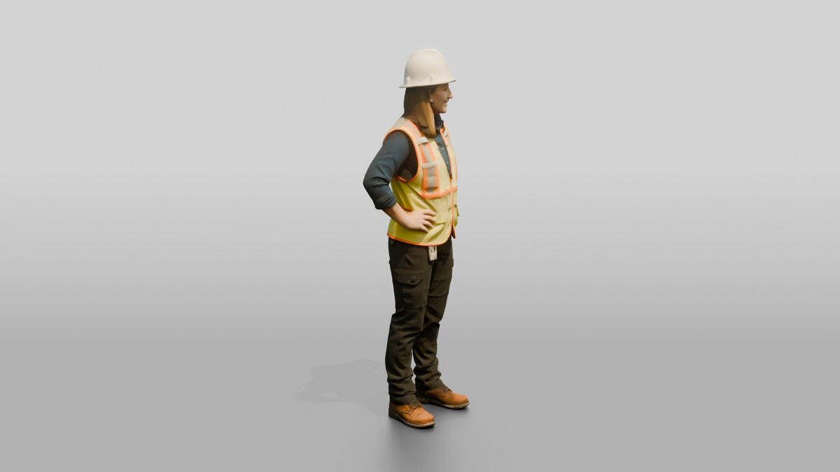 Construction Worker Woman 96 - 3D character model, view 2