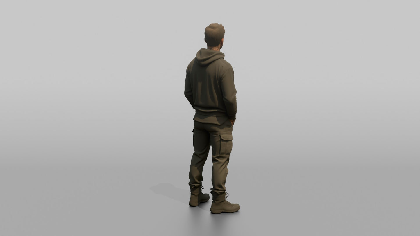 Protester Man Standing with Hands in His Pockets
