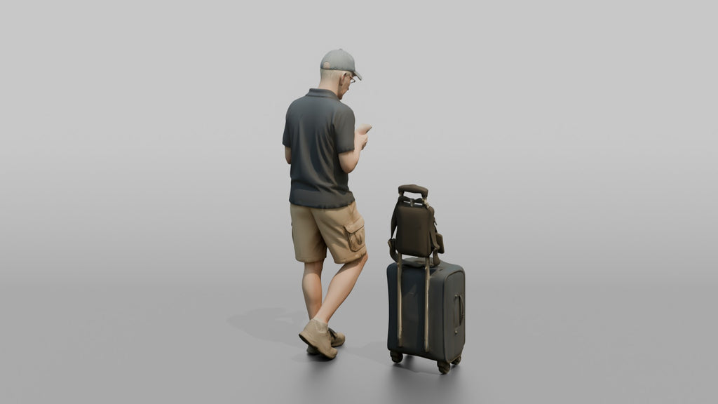 Traveler Leaning Against A Pillar