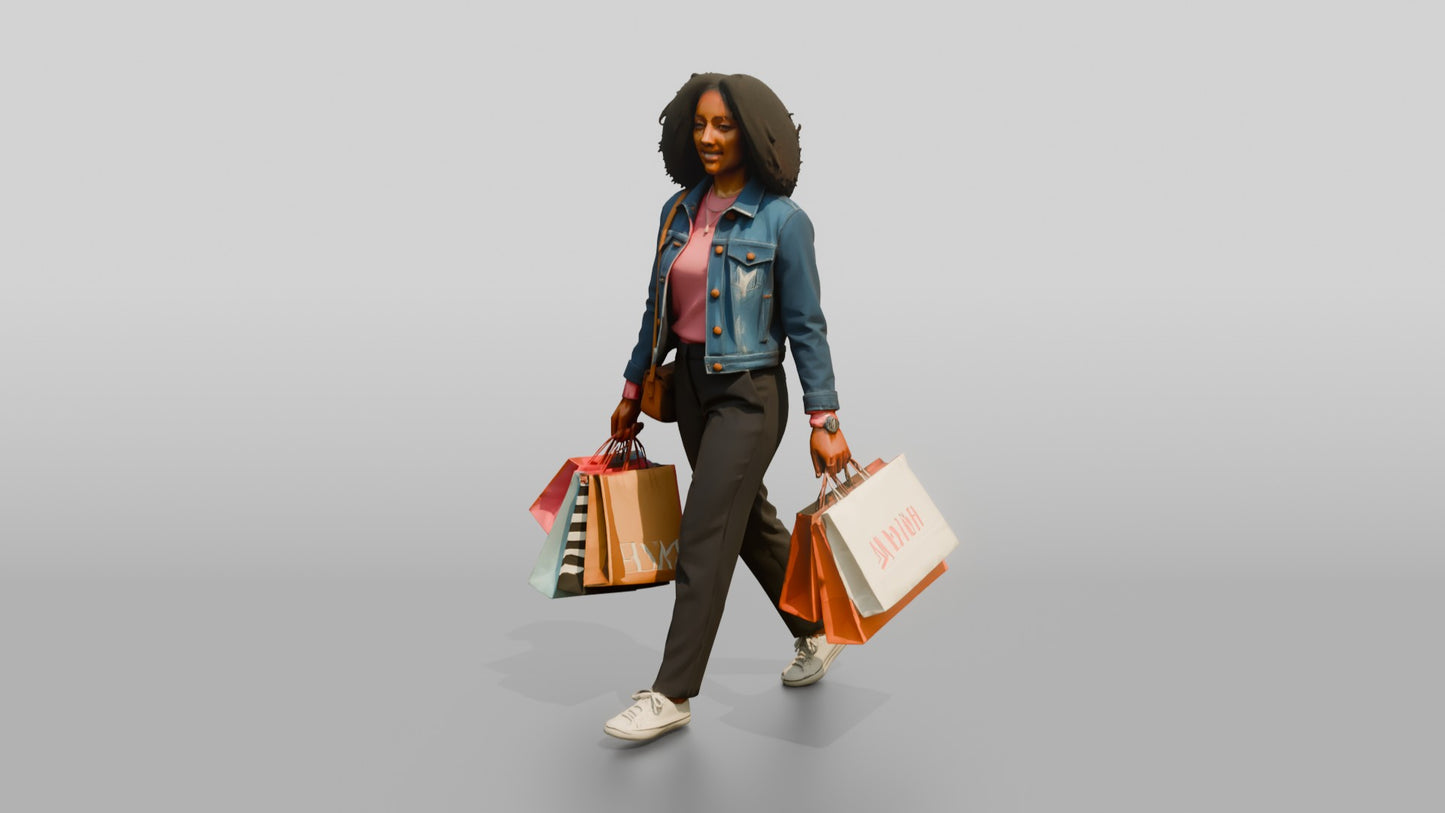 Afro-Latina Woman in Cropped Denim Jacket