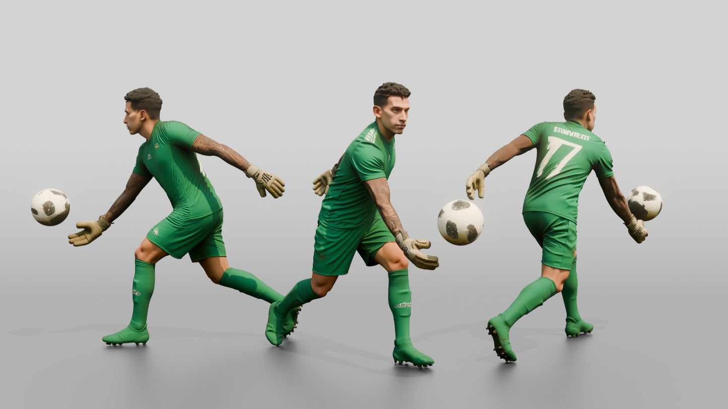 Goalkeeper Throwing the Ball Downfield