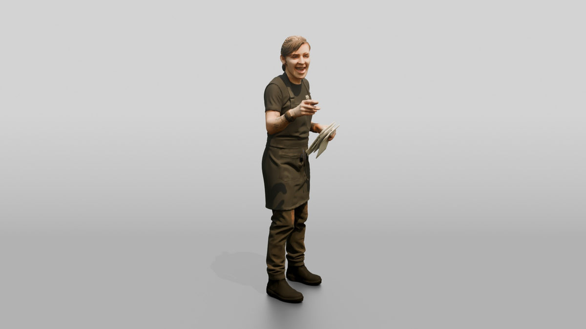 Expeditor Calling Ticket Orders - 3D character model, view 2