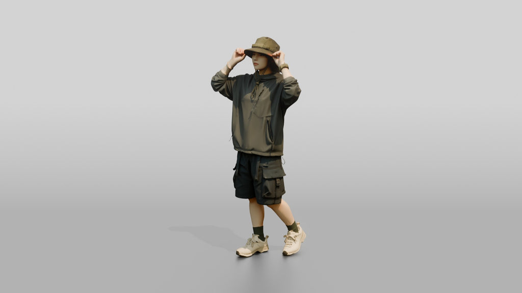Woman Adjusting Her Tactical Bucket Hat
