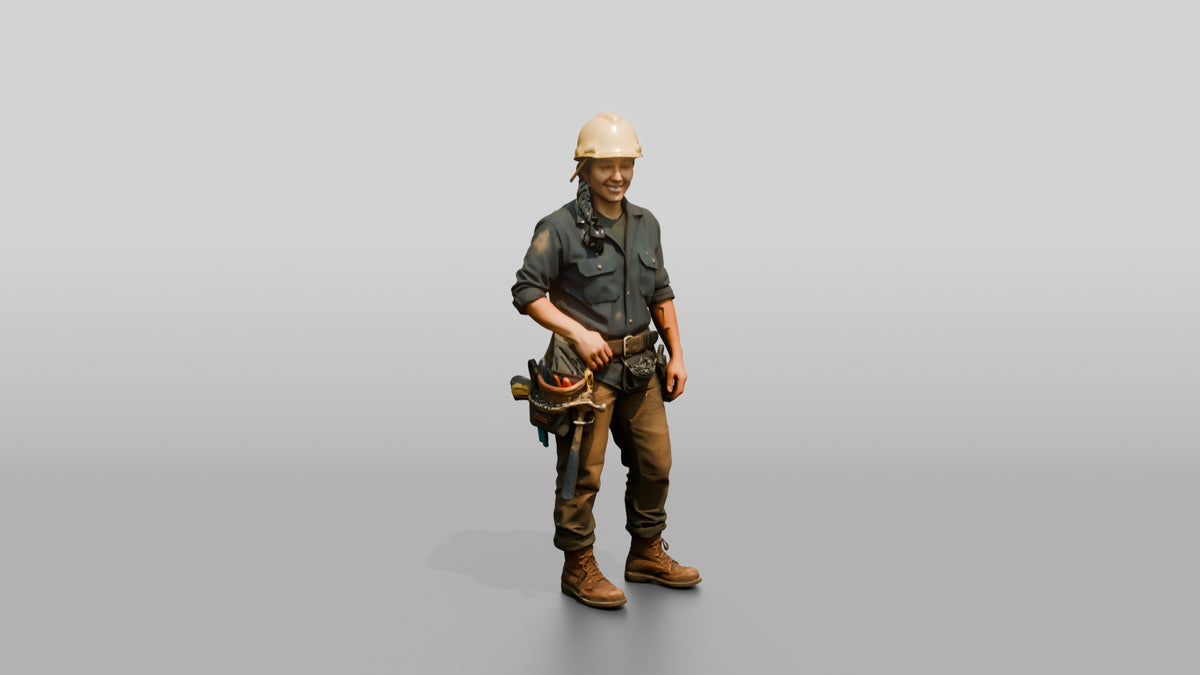 Construction Worker Woman 98 - 3D character model, view 1