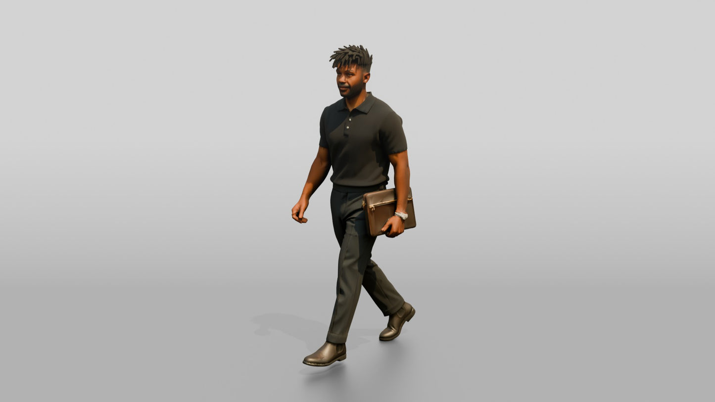 Office Worker Walking with a Folder