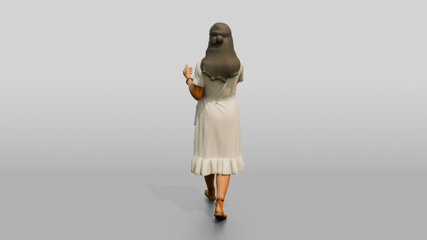 Slender Cypriot Woman Talking Animatedly on Her Phone