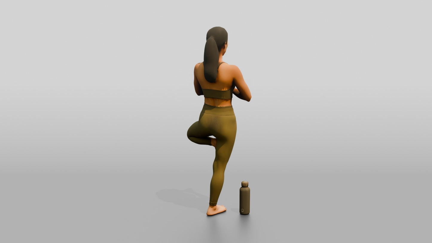 Tree Pose Woman Prayer Hands